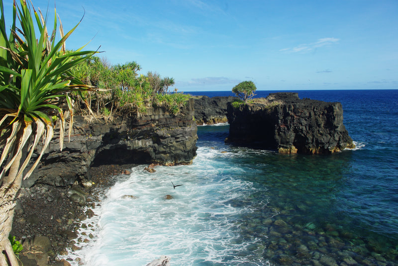 A lava bridge on the Coastal Cliff Walk, a part of Samoa's O le Pupu-Pue National Park.