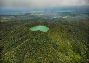 Aerial view of Lake Lanoto'o Samoa